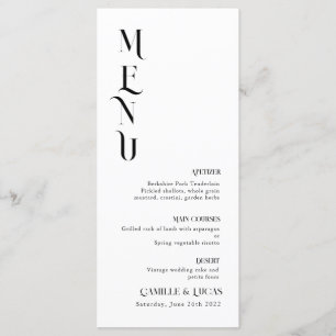 Minimal and chic black and whit Wedding Menu