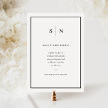 Minimal and Chic | Black and White Border Wedding Save The Date<br><div class="desc">These elegant,  modern wedding save the date cards feature a simple black and white minimalist text design,  with a classic frame at the border. Add your initials or monogram to make them completely your own.</div>