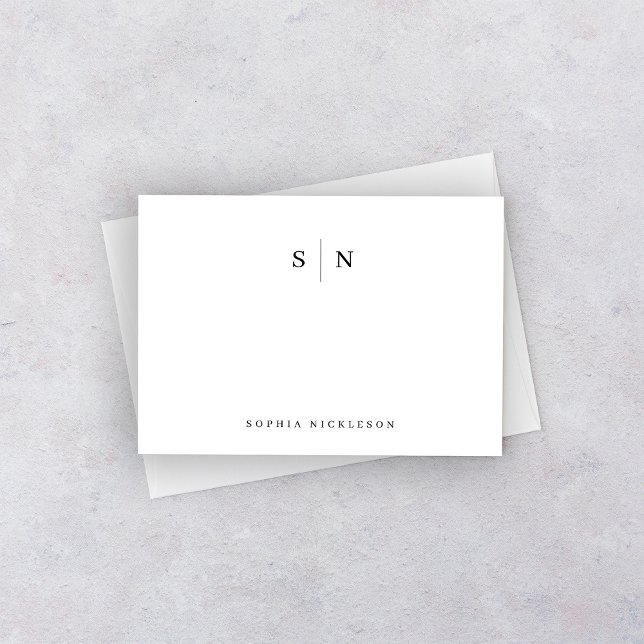 Minimal and Chic | Black and White Monogram Card (Creator Uploaded)