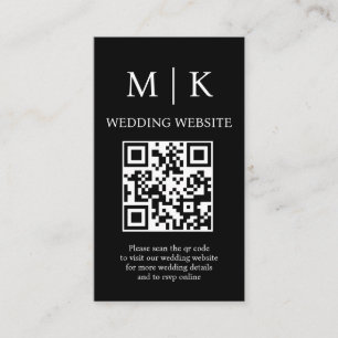 Minimal and Chic Black and White QR Code Wedding Enclosure Card