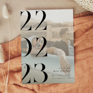 Minimal and chic black and white Save the date Invitation