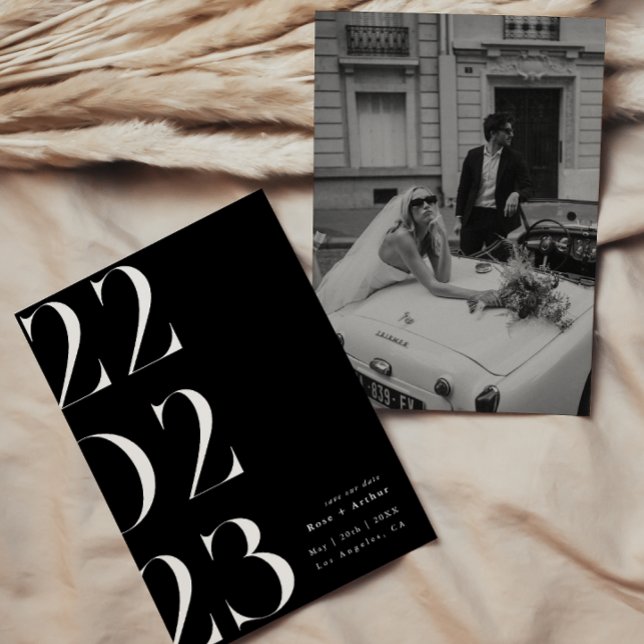 Minimal and chic black and white Save the date Invitation (Creator Uploaded)