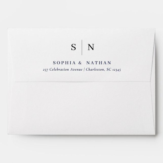 Minimal and Chic | Black and White Wedding Envelope (Back (Top Flap))