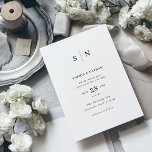 Minimal and Chic | Black and White Wedding Invitation<br><div class="desc">These elegant,  modern wedding invitations feature a simple black and white text design that exudes minimalist style. Add your initials or monogram to make them completely your own.</div>