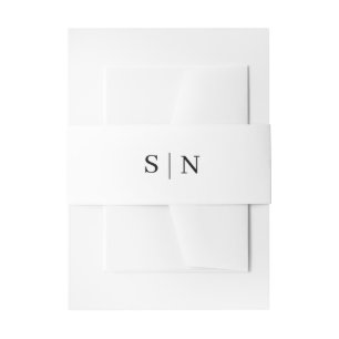 Minimal and Chic Black and White Wedding Invitation Belly Band