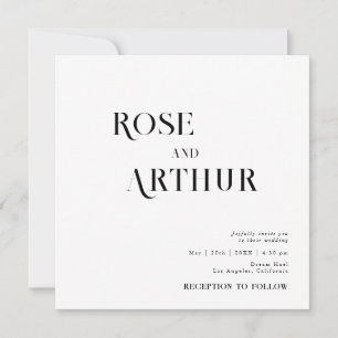 Minimal and chic black and white wedding invite