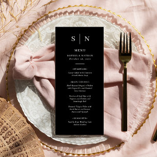 Minimal and Chic   Black and White Wedding Menu