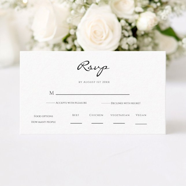 Minimal and Chic | Black and White Wedding RSVP  Enclosure Card (modern casual tie the knot wedding rsvp card , simple and minimalistic )