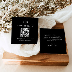 Minimal and Chic   Black QR Code Share the Love Enclosure Card