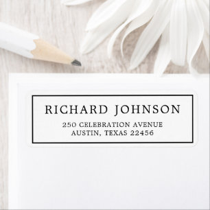 Minimal and Chic   Black  Return Address Label