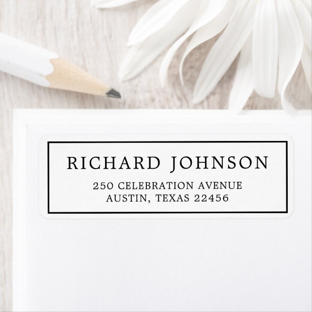 Minimal and Chic | Black  Return Address Label (Insitu)
