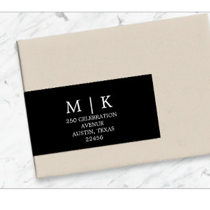 Minimal and Chic Black Return Address Label