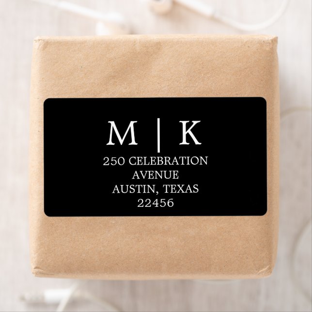 Minimal and Chic | Black Return Address Label (Insitu)