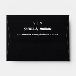 Minimal and Chic   Black Wedding Envelope