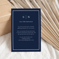 Minimal and Chic Border Navy Blue Wedding Details
