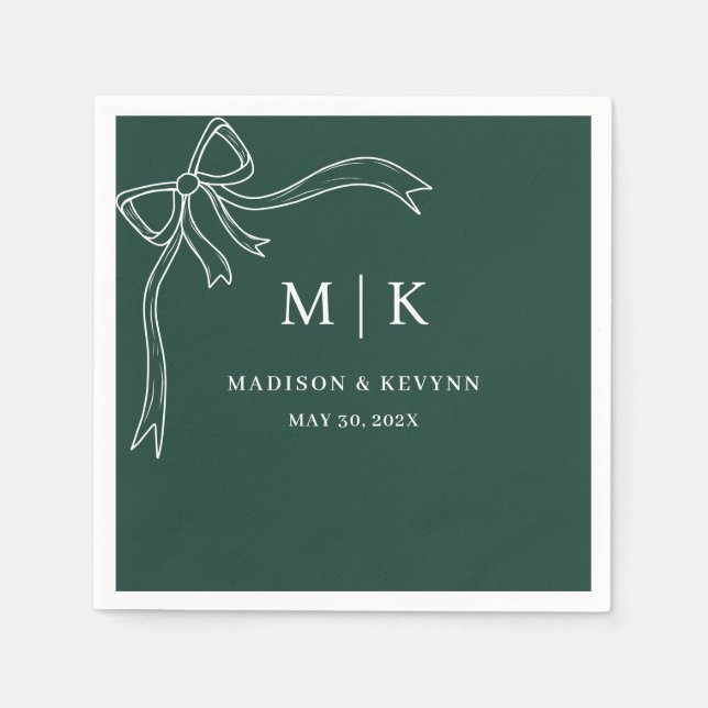 Minimal and Chic | Bow  Wedding Napkin (Front)