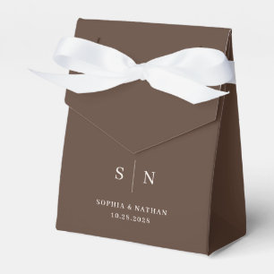 Minimal and Chic Brown and Creamy White Wedding Favour Box