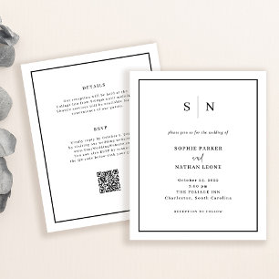 Minimal and Chic Budget QR Code Wedding Invitation
