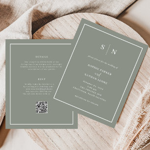 Minimal and Chic Budget QR Code Wedding Invitation