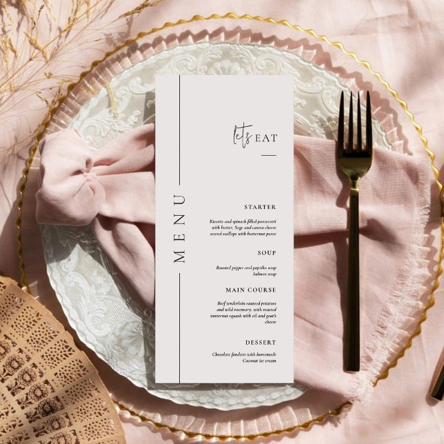 Minimal and Chic Calligraphy Dinner Wedding Menu (Creator Uploaded)