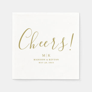 Minimal and Chic Cheers Wedding Holiday Napkin