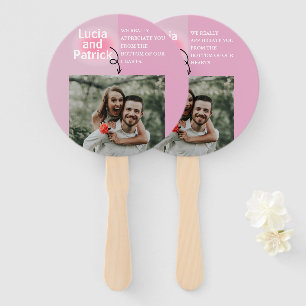 Minimal and Chic Couples Engagement Photo Add Note Hand Fan