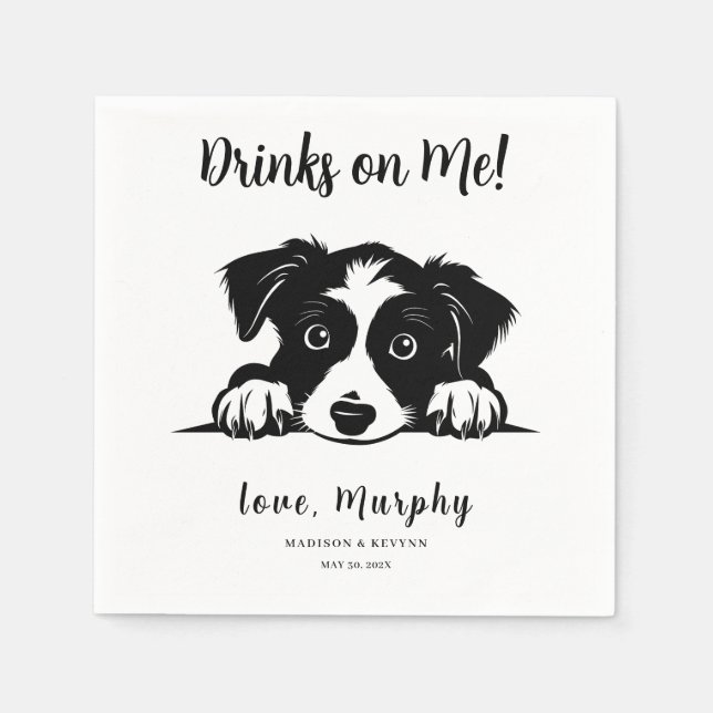 Minimal and Chic | Dog Wedding Napkins (Front)