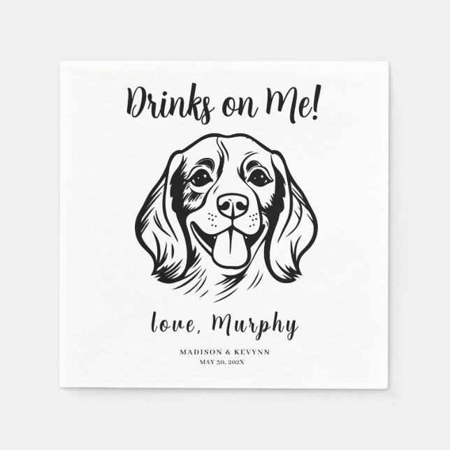 Minimal and Chic | Dog Wedding Napkins (Front)