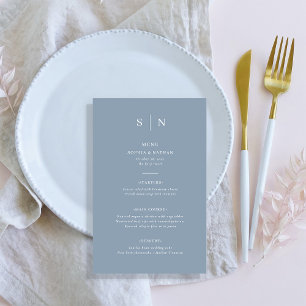 Minimal and Chic   Dusty Blue and White Menu