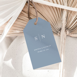 Minimal and Chic Dusty Blue Wedding Gift Tags