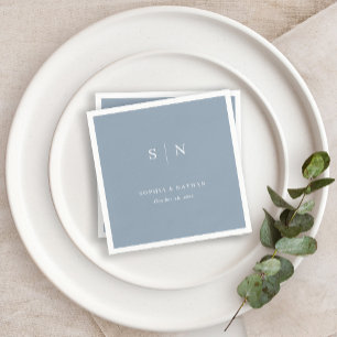 Minimal and Chic   Dusty Blue Wedding Napkin