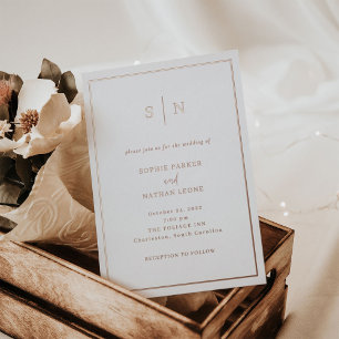 Minimal and Chic Elegant Border Wedding Rose Gold