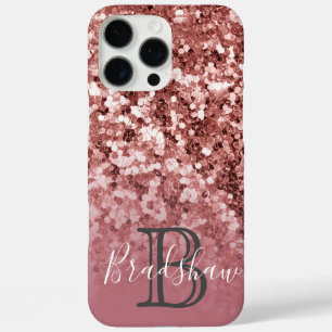 Minimal and Chic   Girly Rose Glitter  iPhone 16 Pro Max Case