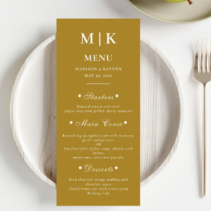 Minimal and Chic    Gold and White  Wedding Menu
