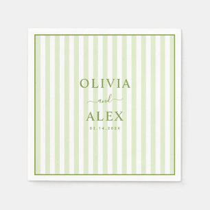 Minimal and Chic Green Personalised Wedding  Napkin