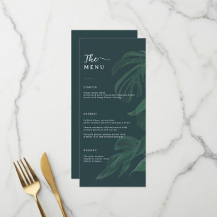 Minimal and Chic Green Wedding Menu