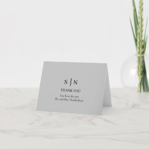 Minimal and Chic   Grey Wedding  Thank You Card
