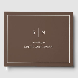 Minimal and Chic Neutral Brown Wedding Guest Book