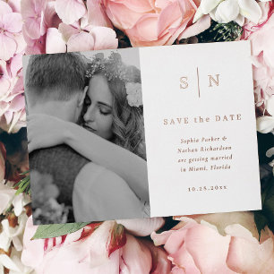 Minimal and Chic Photo Save the Date Rose Gold