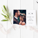 Minimal and Chic | Photo Wedding BUDGET Thank You<br><div class="desc">These elegant,  modern wedding thank you budget cards feature a simple black and white text design that exudes minimalist style,  with two of your favorite personal wedding photos. Add your initials or monogram to make them completely your own.</div>