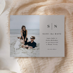Minimal and Chic   Photo Wedding Save the Date Postcard