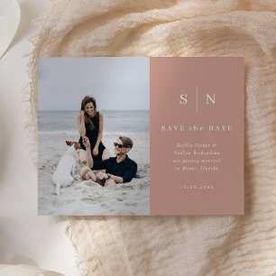 Minimal and Chic   Photo Wedding Save the Date Postcard