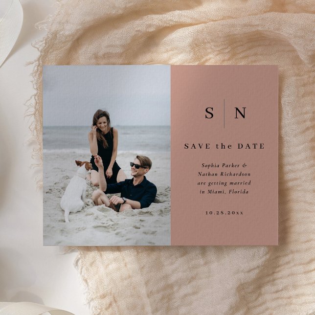 Minimal and Chic | Photo Wedding Save the Date Postcard (Creator Uploaded)