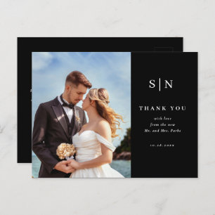 Minimal and Chic Photo Wedding Thank You Postcard
