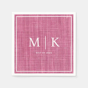 Minimal and Chic   Pink Denim Fabric Wedding  Napkin