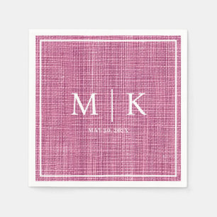 Minimal and Chic   Pink Denim Fabric Wedding  Napkin