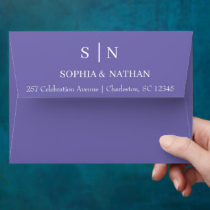 Minimal and Chic   Purple Wedding Envelope