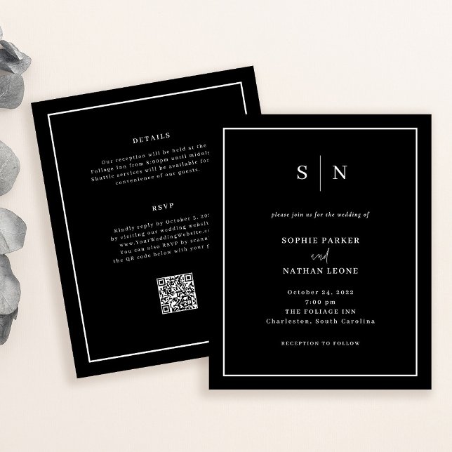Minimal and Chic QR Code Budget Wedding Invitation (Creator Uploaded)