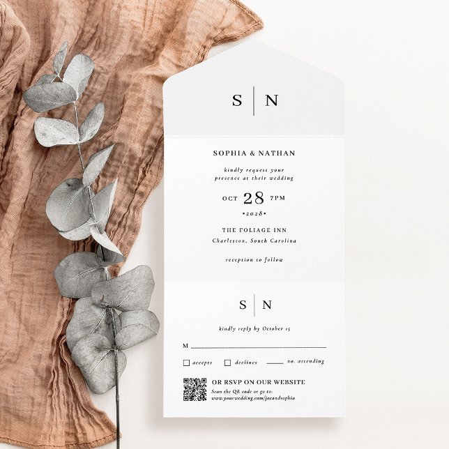 Minimal and Chic | QR Code Wedding All In One Invitation (Creator Uploaded)