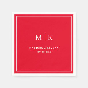 Minimal and Chic Red   Wedding Napkins